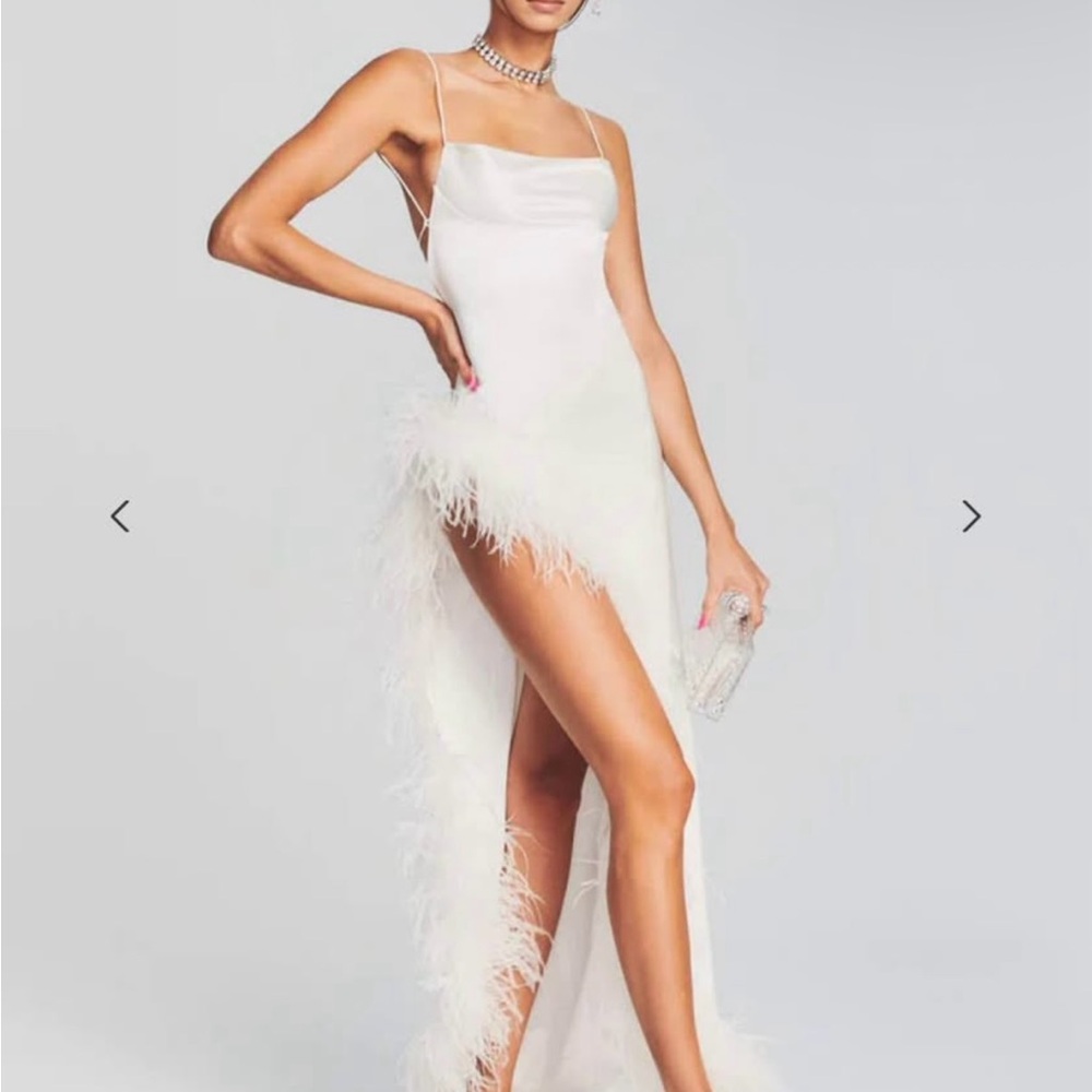 Retrofete Priscilla Ostrich Feather Dress